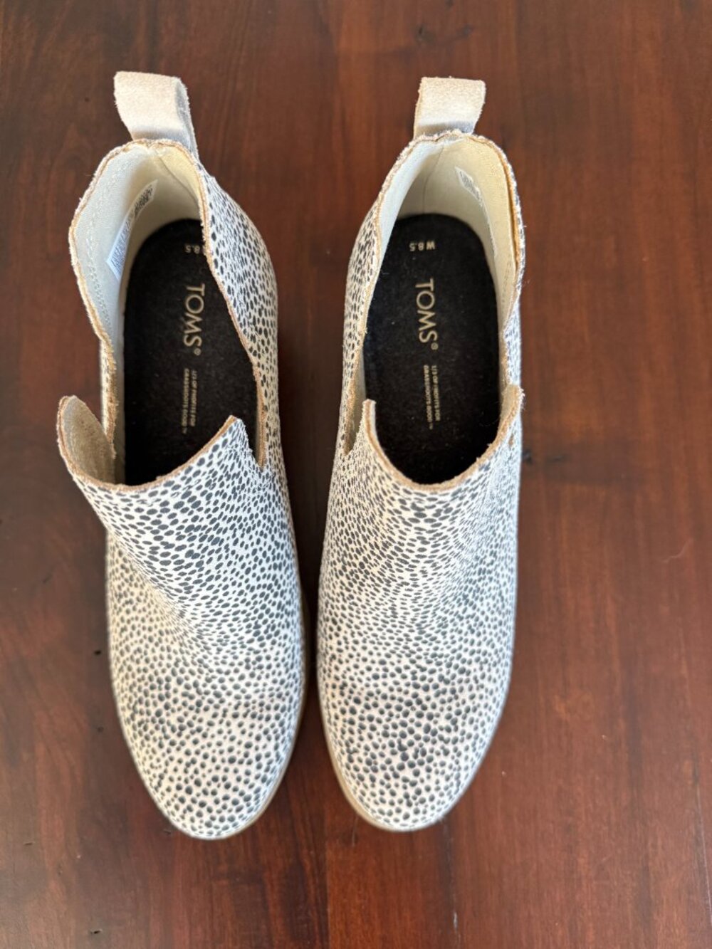 TOMS Kallie Wedge Bootie Natural/Animal Print 8.5 - Picture 3 of 8